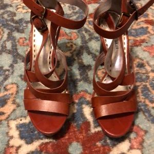 Brown platform sandals